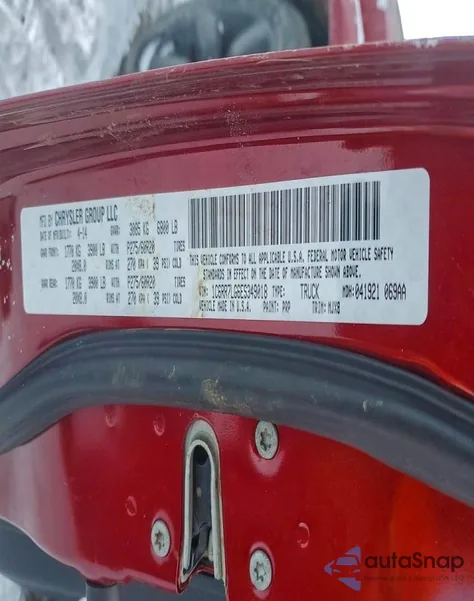 2014 Ram 1500 Slt z USA, uszkodzony, nr VIN 1C6RR7LG6ES349018